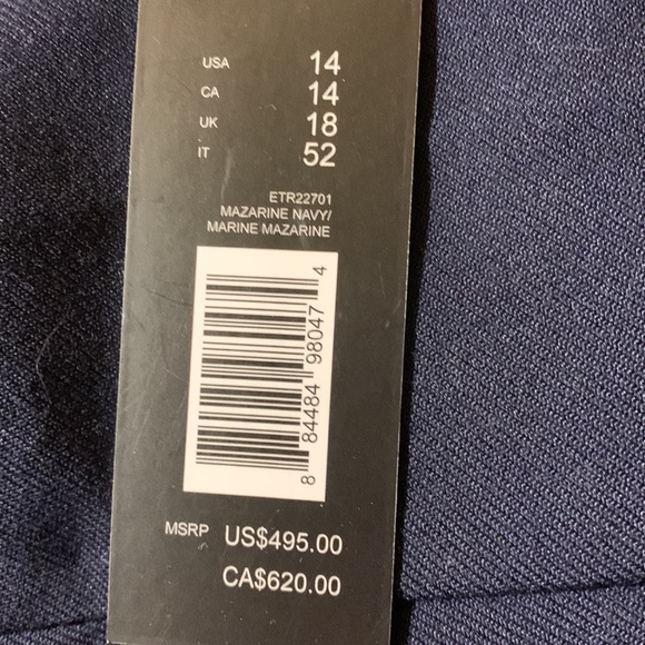 🎅 ELIE TAHARI One Button Blazer Mazarine Navy 100% Wool NWT $495 14 - Picture 7 of 16